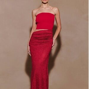 REVOLVE Vibrant Red Maxi Skirt